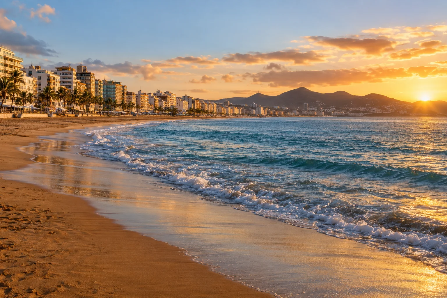 A wide view along Las Canteras beach