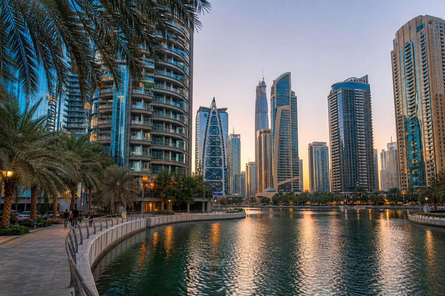 Towers around the lakes at JLT