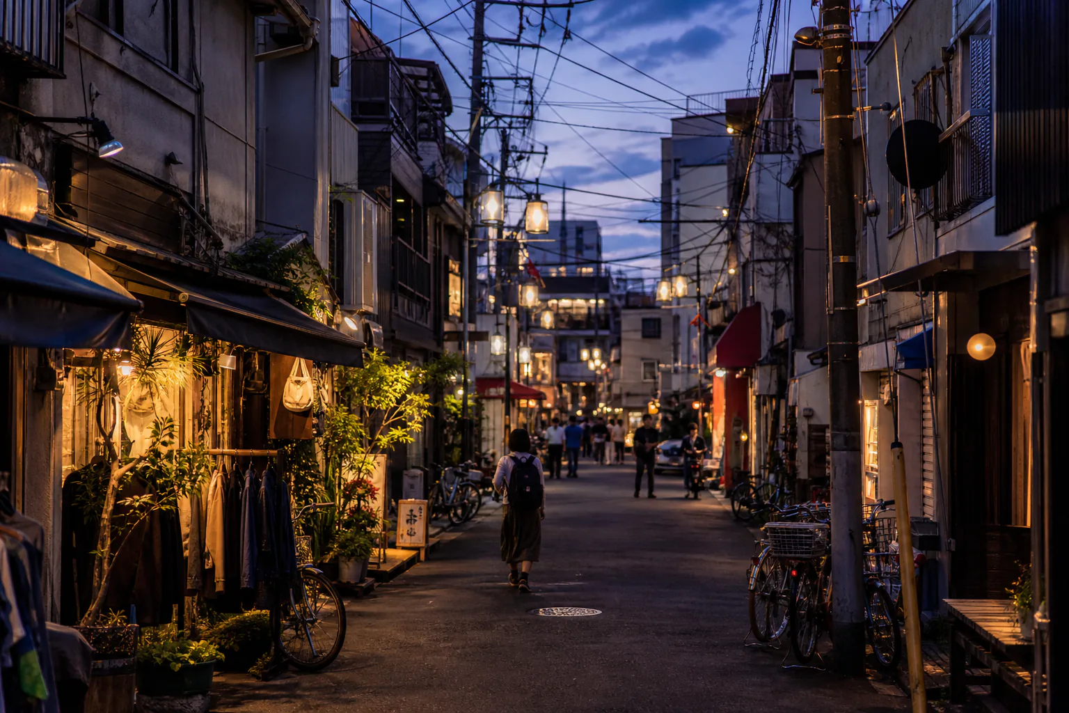 Narrow shopping street in Koenji