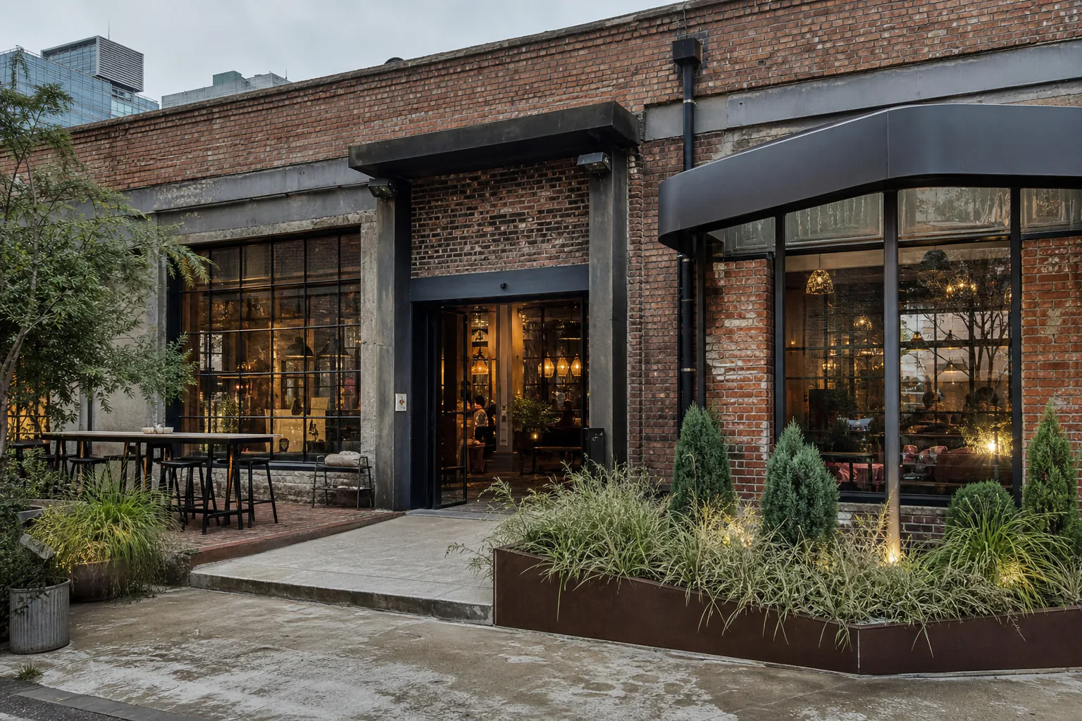 Converted brick warehouse cafe in Seongsu