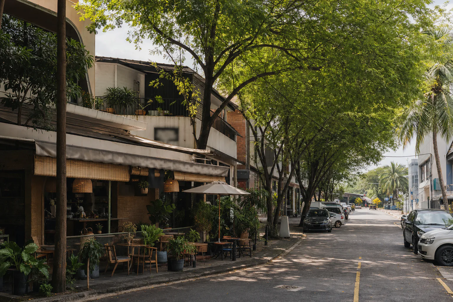 Cafe terrace on a Bangsar street