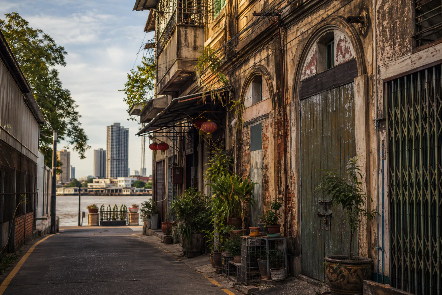 Old shophouses and street art in Talat Noi